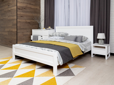 Двуспальная кровать с матрасом Toronto - Стильная кровать из массива со встроенным основанием