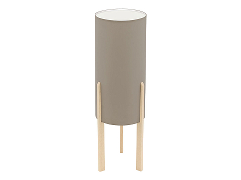 Лампа настольная Campodino 18x50  Серый - Настольная лампа в минималистичном стиле с тканевым абажуром и деревянным основанием