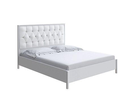 Белая двуспальная кровать Vester Lite - Современная кровать со встроенным основанием