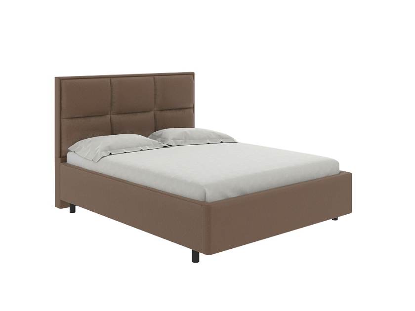 Кровать Malina 80x190 Экокожа Латунный перламутр - Изящная кровать без встроенного основания из массива сосны с мягкими элементами.