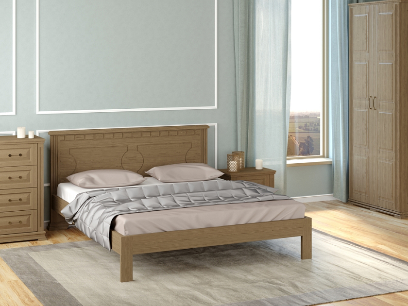 Кровать Milena-М-тахта 200x200 Массив (сосна) Белая эмаль - Кровать в классическом стиле из массива.