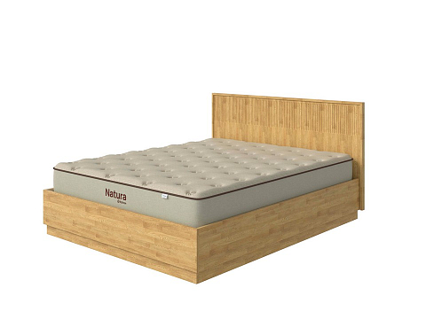 Кровать 180х200 Tempo с подъемным механизмом - Кровать с ПМ с вертикальной фрезеровкой и декоративным обрамлением изголовья
