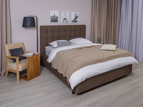 Мягкая кровать Leon - Современная кровать, украшенная декоративным кантом.