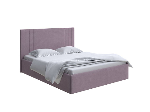 Фиолетовая кровать Liberty с подъемным механизмом - Аккуратная мягкая кровать с бельевым ящиком