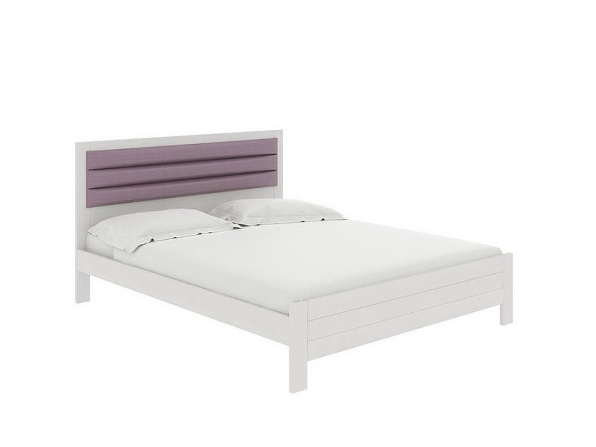 Кровать Prima 200x200 Ткань/Массив Тетра Слива/Антик (сосна) - Кровать в универсальном дизайне из массива сосны.