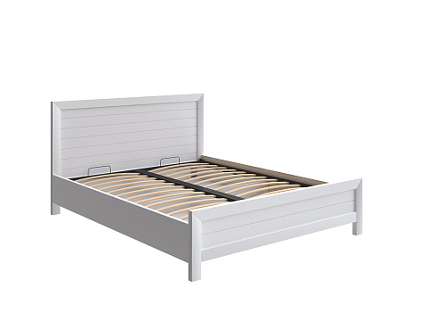 Белая кровать Toronto с подъемным механизмом - Стильная кровать с местом для хранения