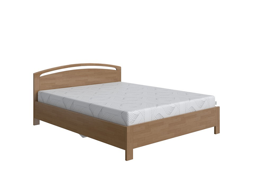 Кровать Веста 1-R с подъемным механизмом 200x220 Массив (береза) Антик - Современная кровать с изголовьем, украшенным декоративной резкой