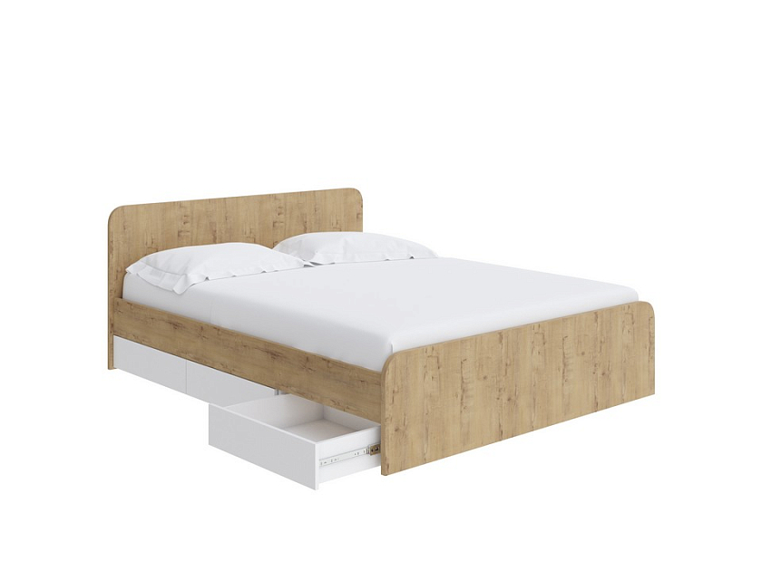 Кровать Way Plus 160x200 ЛДСП Дуб Кантербери/Белый Жемчуг - Кровать в современном дизайне в Эко стиле.
