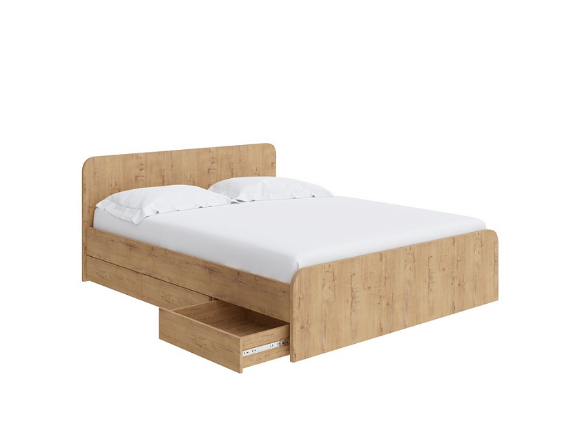 Кровать Way Plus 140x200 ЛДСП Дуб Кантербери/Белый Жемчуг - Кровать в современном дизайне в Эко стиле.