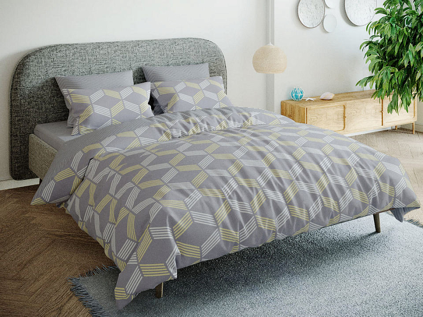Комплект Lagom 9014 - Комплект постельного белья с геометрическим принтом.