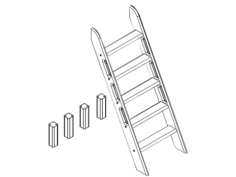 Пакет №11 (Соня) Наклонная лестница и опоры для двухъярусной кровати