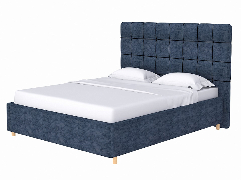 Кровать Leon 200x220 Экокожа/Ткань Бентлей Серый Космос/Черный - Современная кровать, украшенная декоративным кантом.