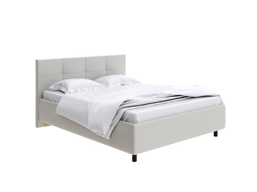 Кровать Next Life 1 80x190 Экокожа Белый - Современная кровать в стиле минимализм с декоративной строчкой