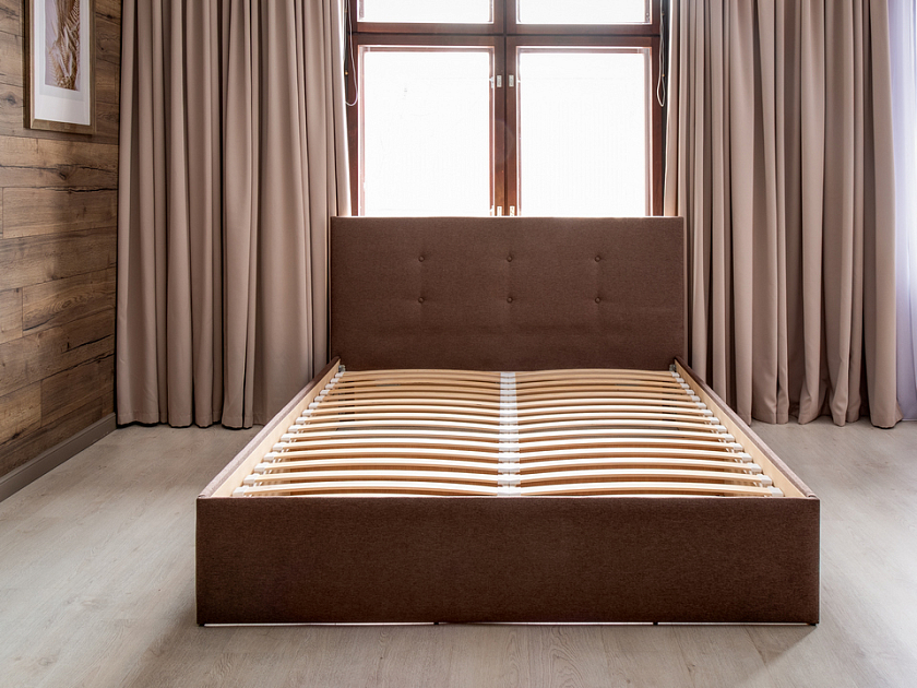 Кровать Forsa 160x200 Ткань: Велюр Casa Благородный серый - Универсальная кровать с мягким изголовьем, выполненным из рогожки.