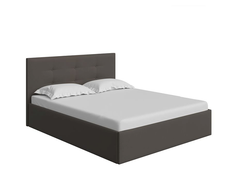 Кровать Forsa 180x200 Ткань: Рогожка Тетра Брауни - Универсальная кровать с мягким изголовьем, выполненным из рогожки.
