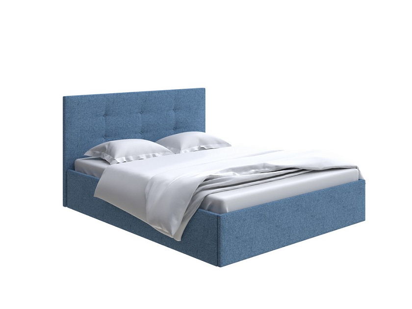 Кровать Forsa 180x200 Ткань: Жаккард Tesla Деним - Универсальная кровать с мягким изголовьем, выполненным из рогожки.
