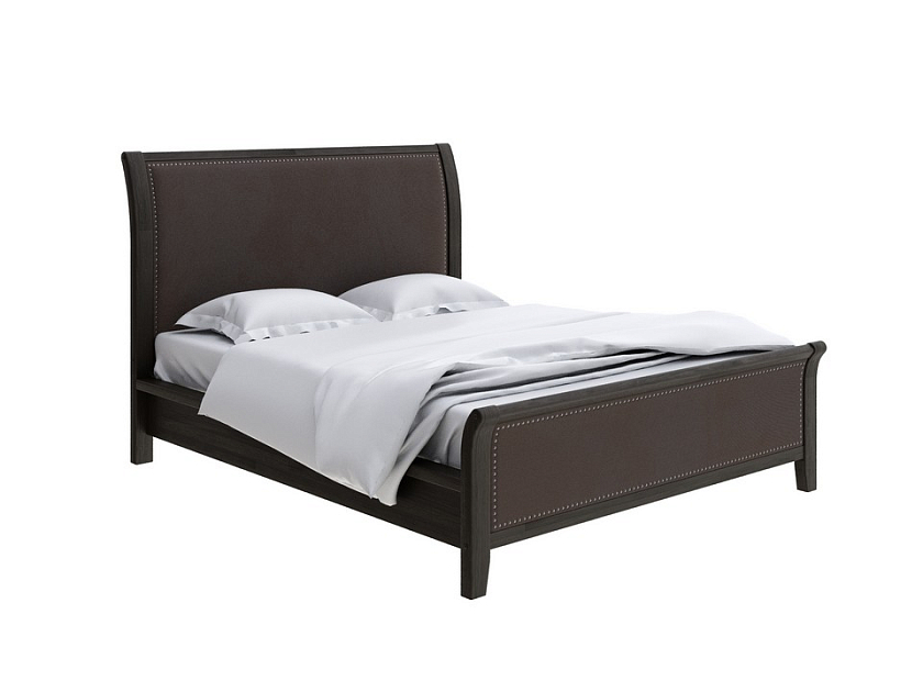 Кровать Dublin 200x210 Ткань/Массив (дуб) Тетра Брауни/Венге (дуб) - Уютная кровать со встроенным основанием из массива сосны с мягкими элементами.