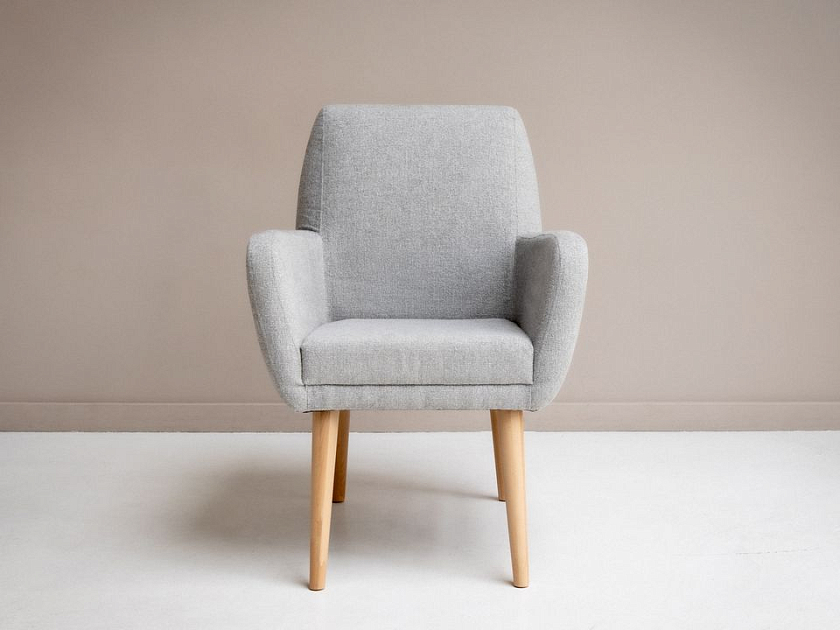 Кресло Lagom Plain 70x70 Ткань/Массив Beatto Пепел/Масло-воск Natura (бук) - Стильное кресло на высоких буковых ножках.