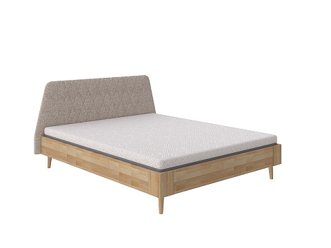 Кровать с мягким изголовьем Lagom Hill Wood - Оригинальная кровать без встроенного основания из массива сосны с мягкими элементами.