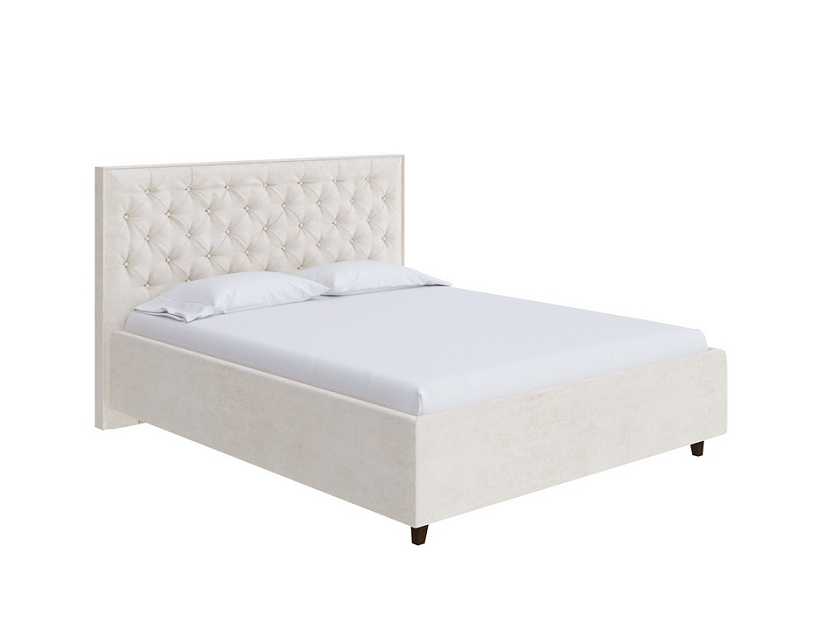 Кровать Teona Grand 160x200 Ткань: Микрофибра Diva Марсала - Кровать с увеличенным изголовьем, украшенным благородной каретной пиковкой.