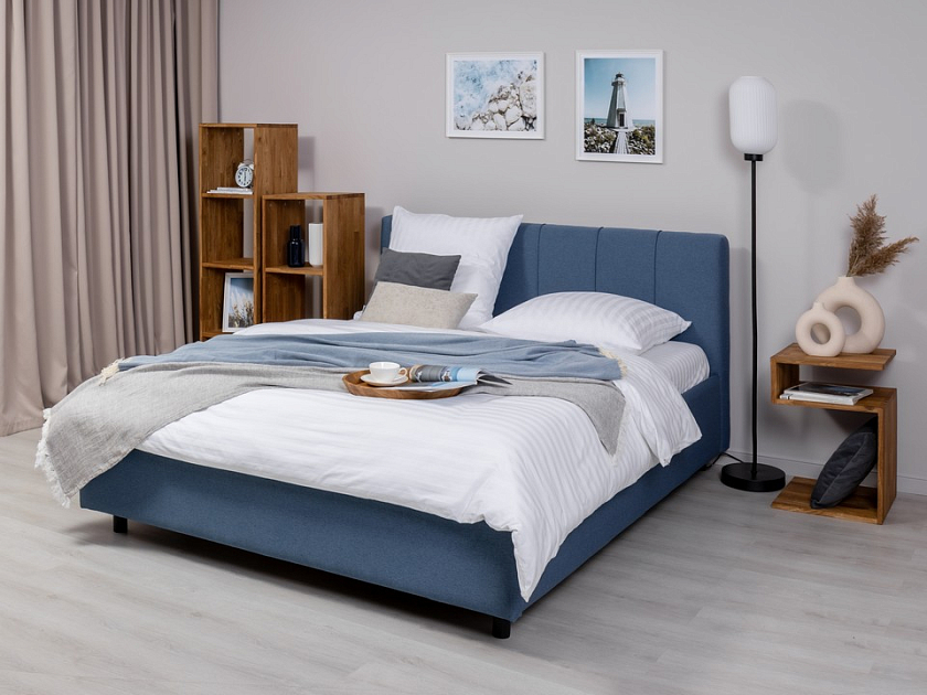 Кровать Nuvola-7 NEW 200x190 Ткань: Флок Бентлей Айвори - Современная кровать в стиле минимализм